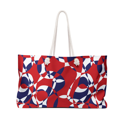 Scarlet Symphony and Sapphire Swirl Got Together - White - Weekender Bag