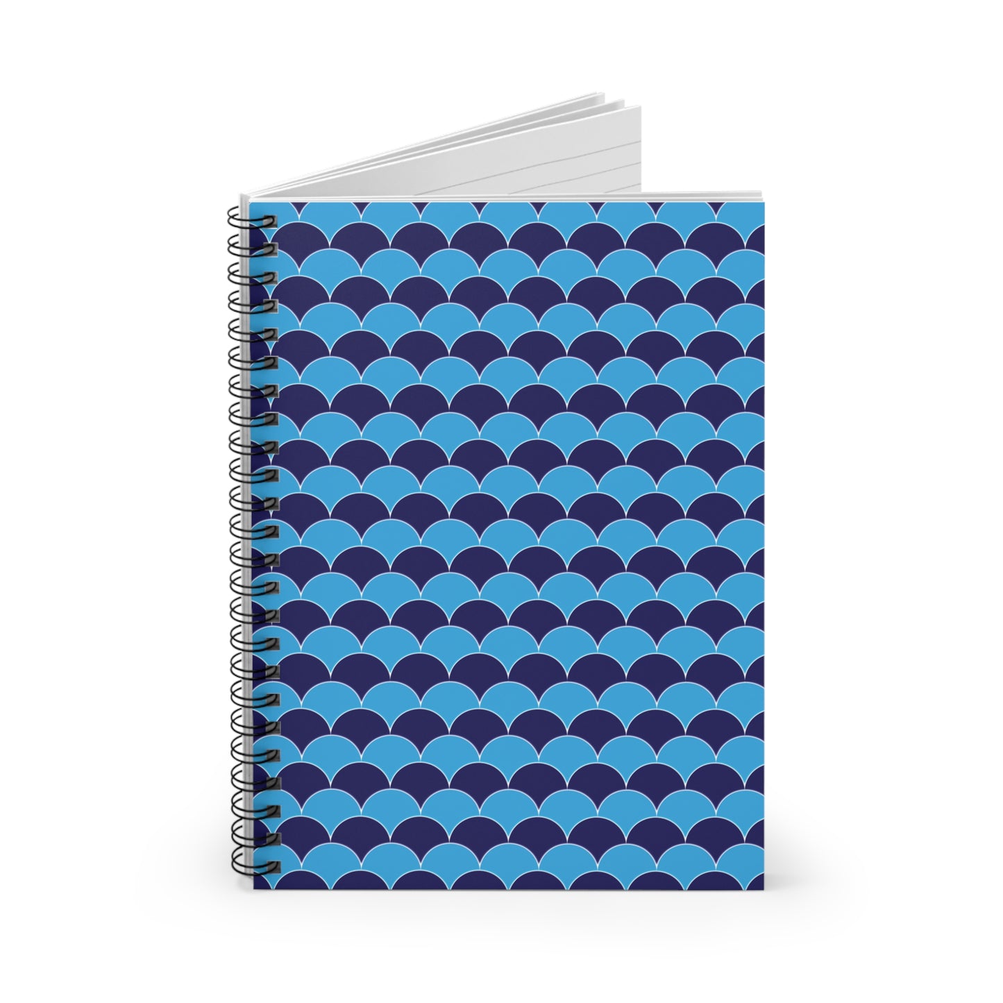 Blue Fans - Azure 0080FF - Spiral Notebook - Ruled Line