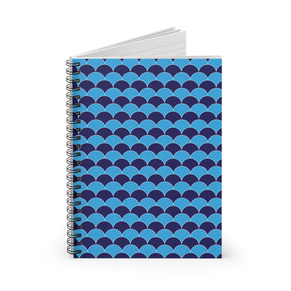 Blue Fans - Azure 0080FF - Spiral Notebook - Ruled Line