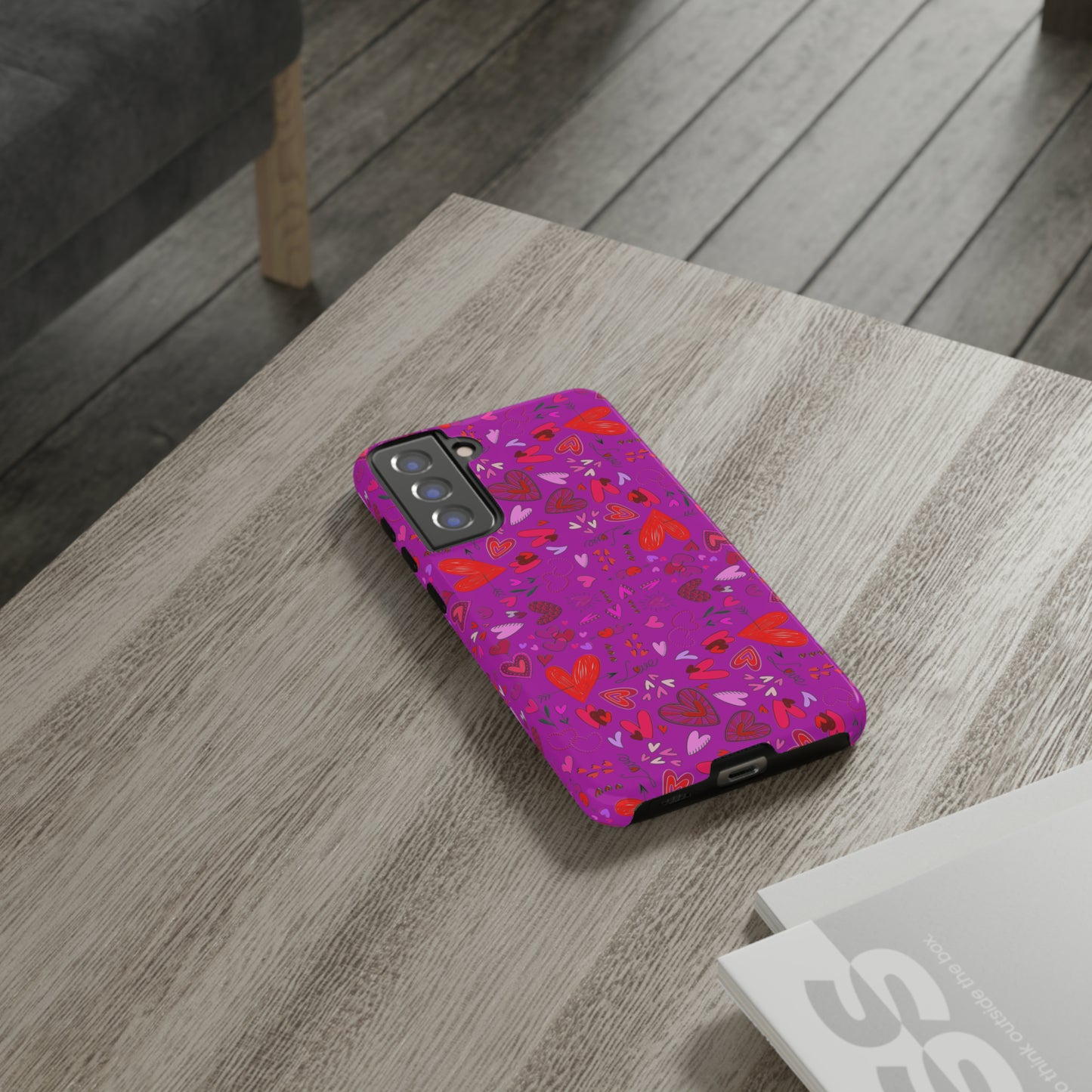 Heart Doodles - Deep Magenta B805AE - Tough Cases