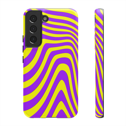 Retro wavy - yellow and purple - Tough Cases