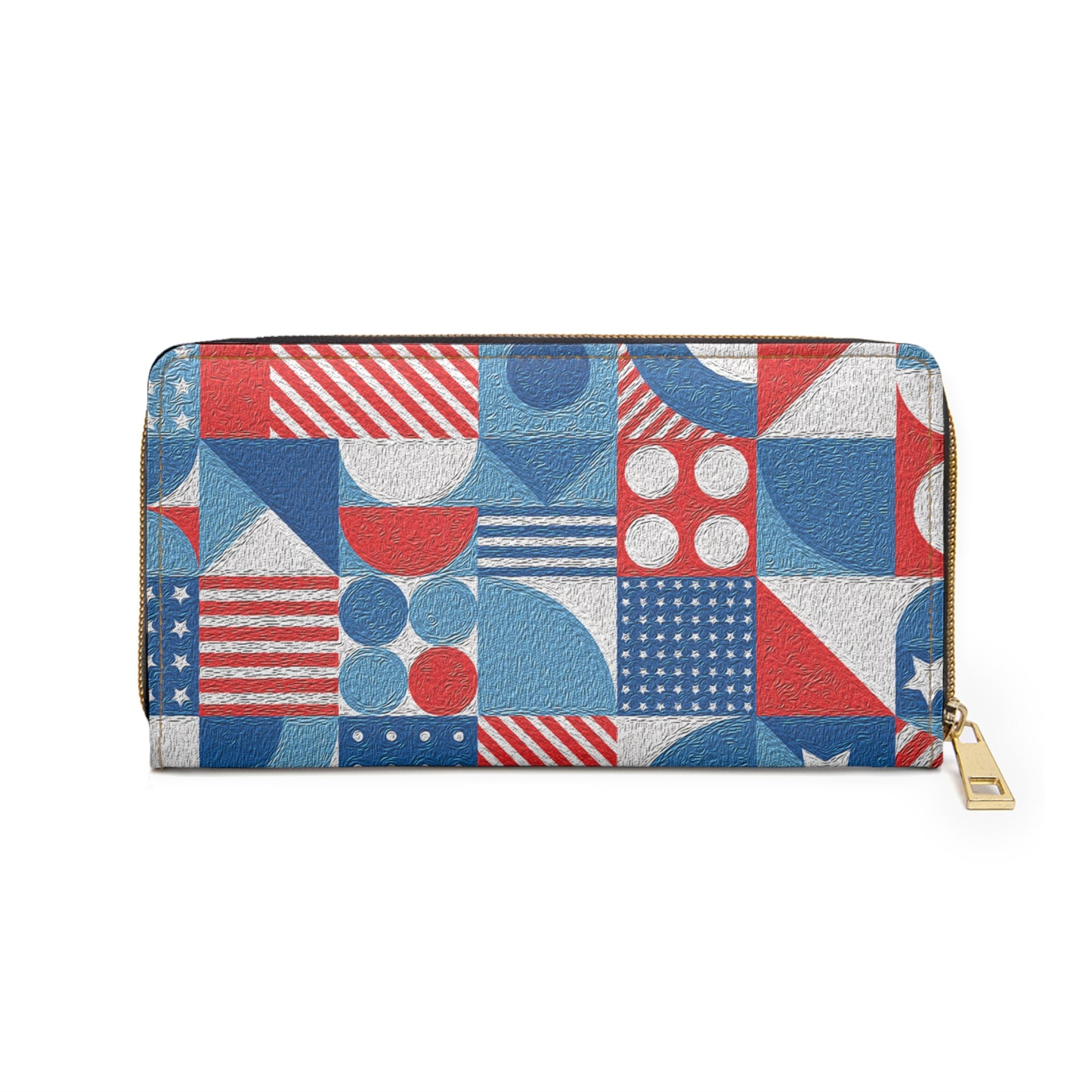 Red White and Blue Bold Pattern - Oil Paint Texture - BIG - Zipper Wallet