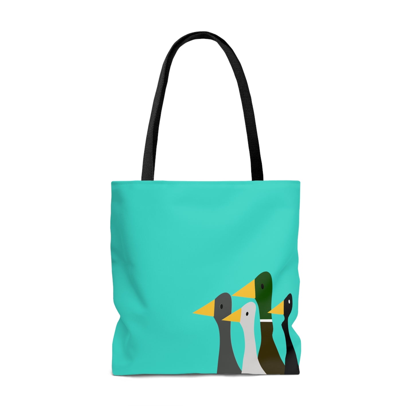 Nifty Ducks Co. Logo2 - Turquoise 40E0D0 - Tote Bag