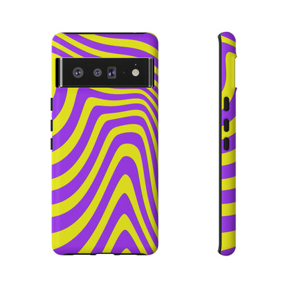 Retro wavy - yellow and purple - Tough Cases