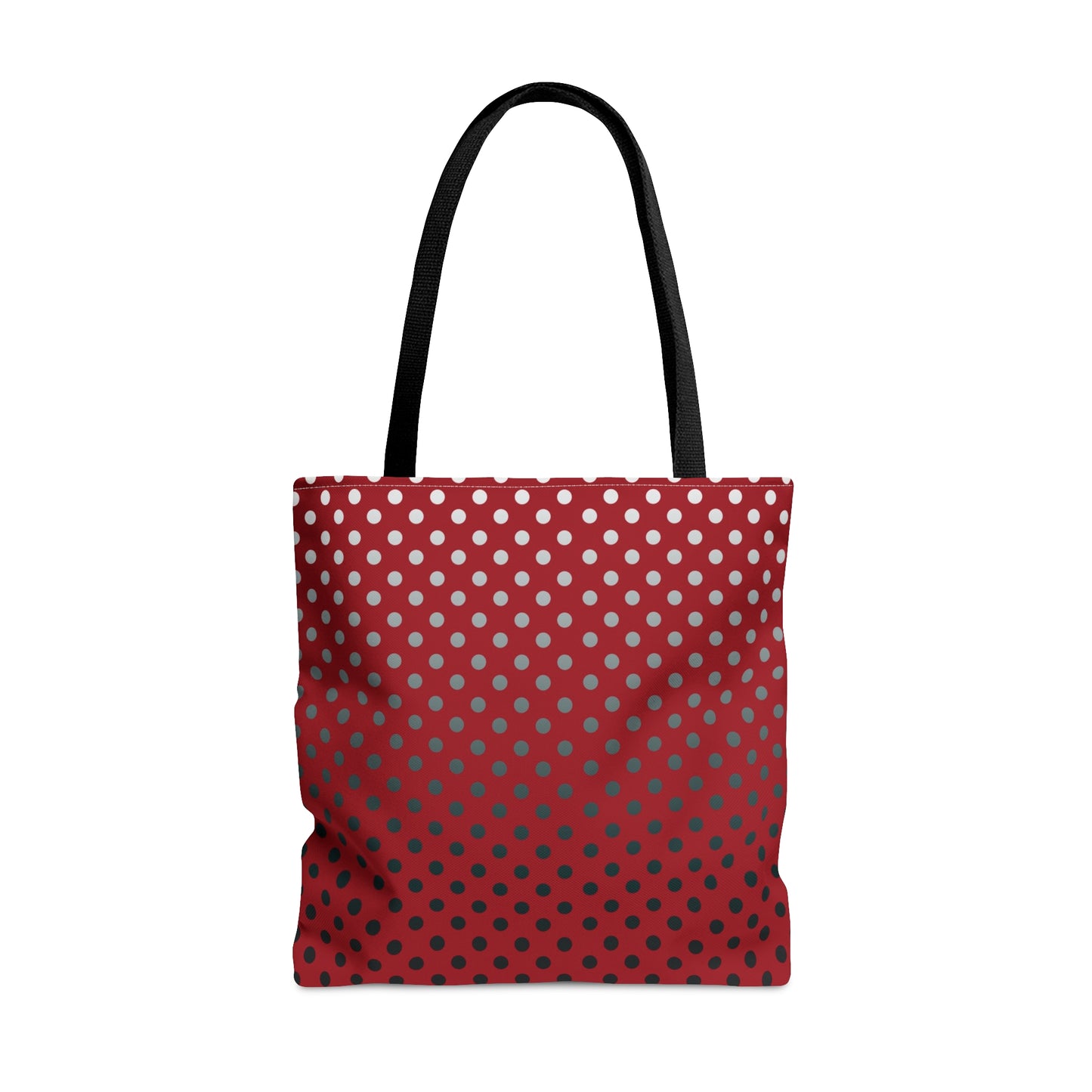 Red with Black Gray White Dots - Tote Bag