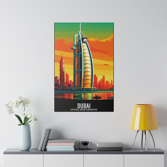 Dubai - United Arab Emirates - Black 000000 - Matte Canvas, Stretched, 0.75"