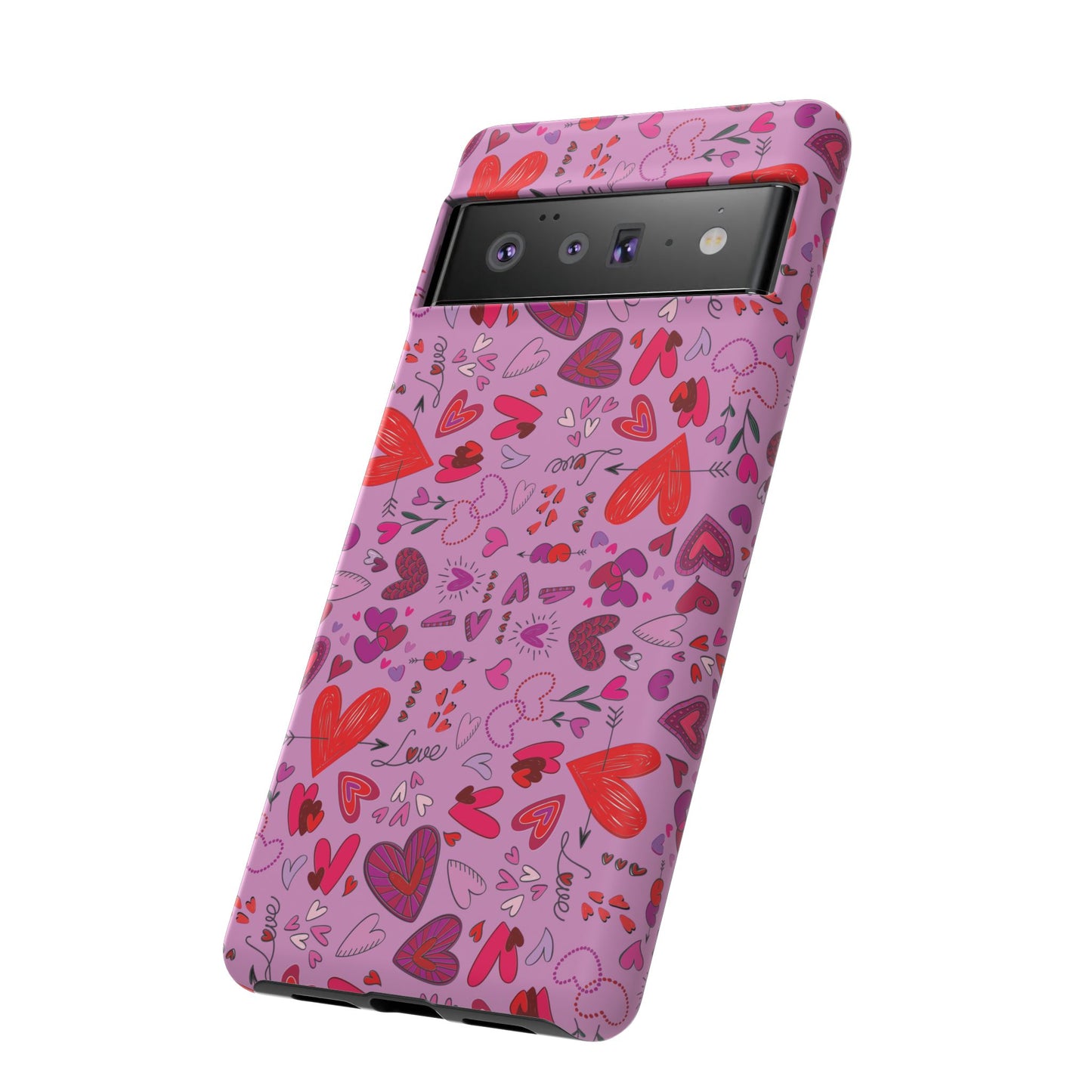 Heart Doodles - Fuschia Pink ff8eff - Tough Cases