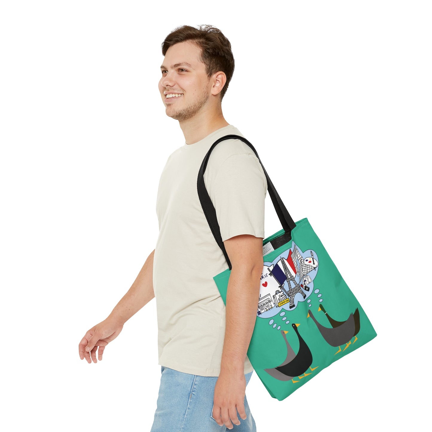 Ducks dreaming of Paris - Turquoise 12d3ad - Tote Bag