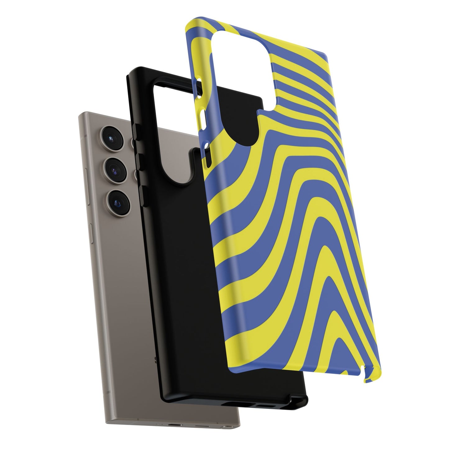 Retro wavy - yellow and blue - Tough Cases