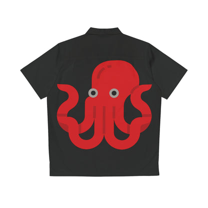 BIG Octopus - Black 000000 - Men's Hawaiian Shirt