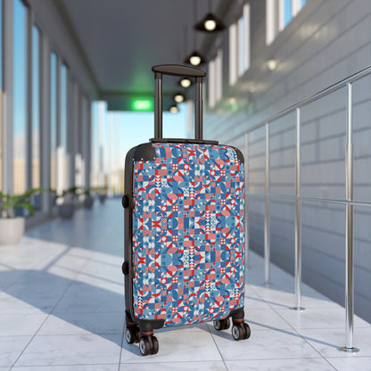 Red White and Blue Bold Pattern - Oil Paint Texture - Suitcase