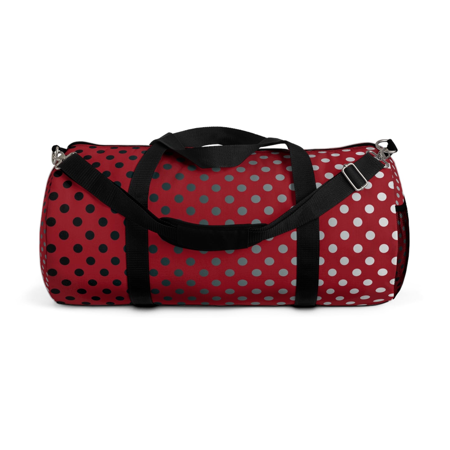 Red with Black Gray White dots - Duffel Bag