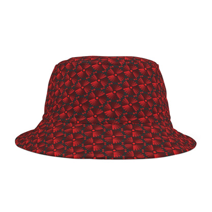 Letter Art - I - Red - Black 000000 - Bucket Hat (AOP)