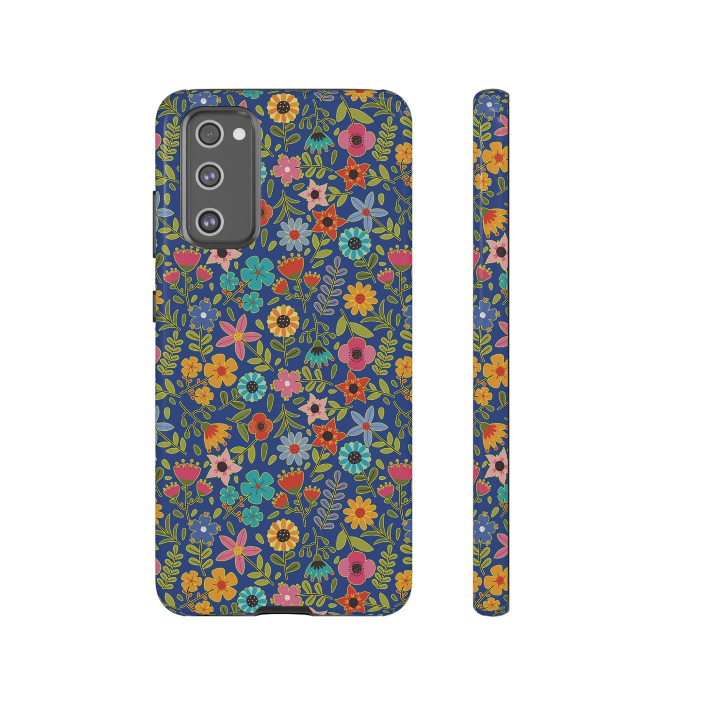 Playful Spring flowers - blue - Tough Cases