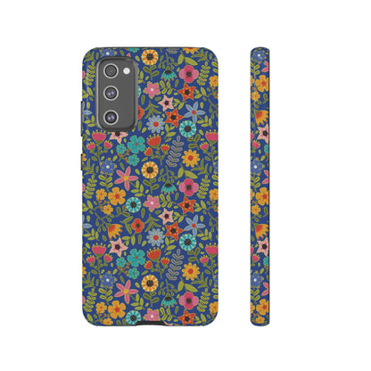 Playful Spring flowers - blue - Tough Cases