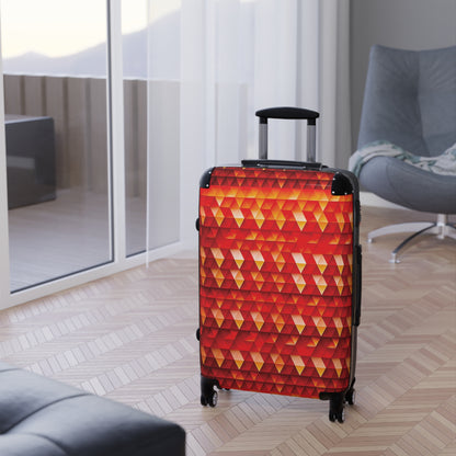 Geometric Flame - Red Triangles - Suitcase