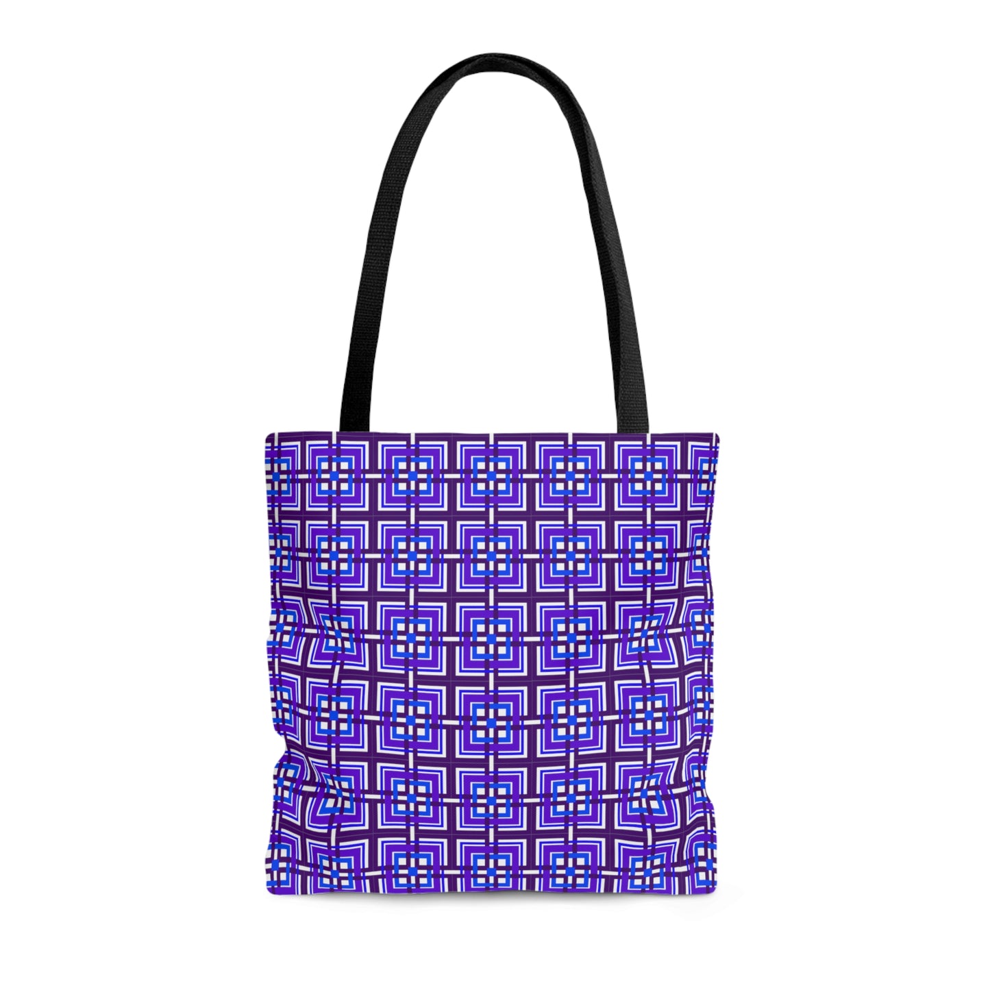 Intersecting Squares - Purple Blue - White ffffff - Tote Bag