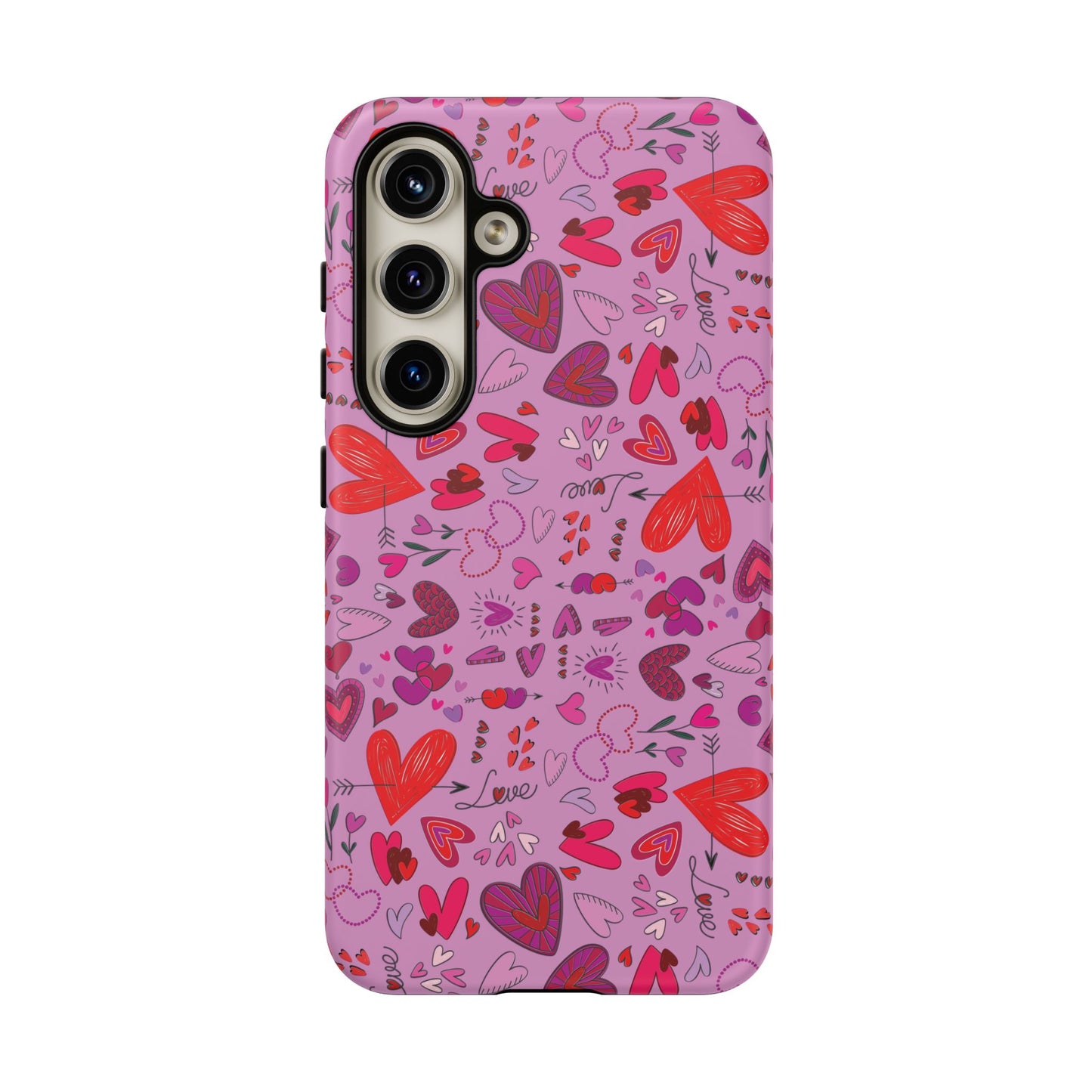 Heart Doodles - Fuschia Pink ff8eff - Tough Cases