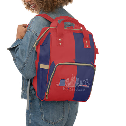 Nashville - Red White and Blue City series - Multifunctional Diaper Backpack