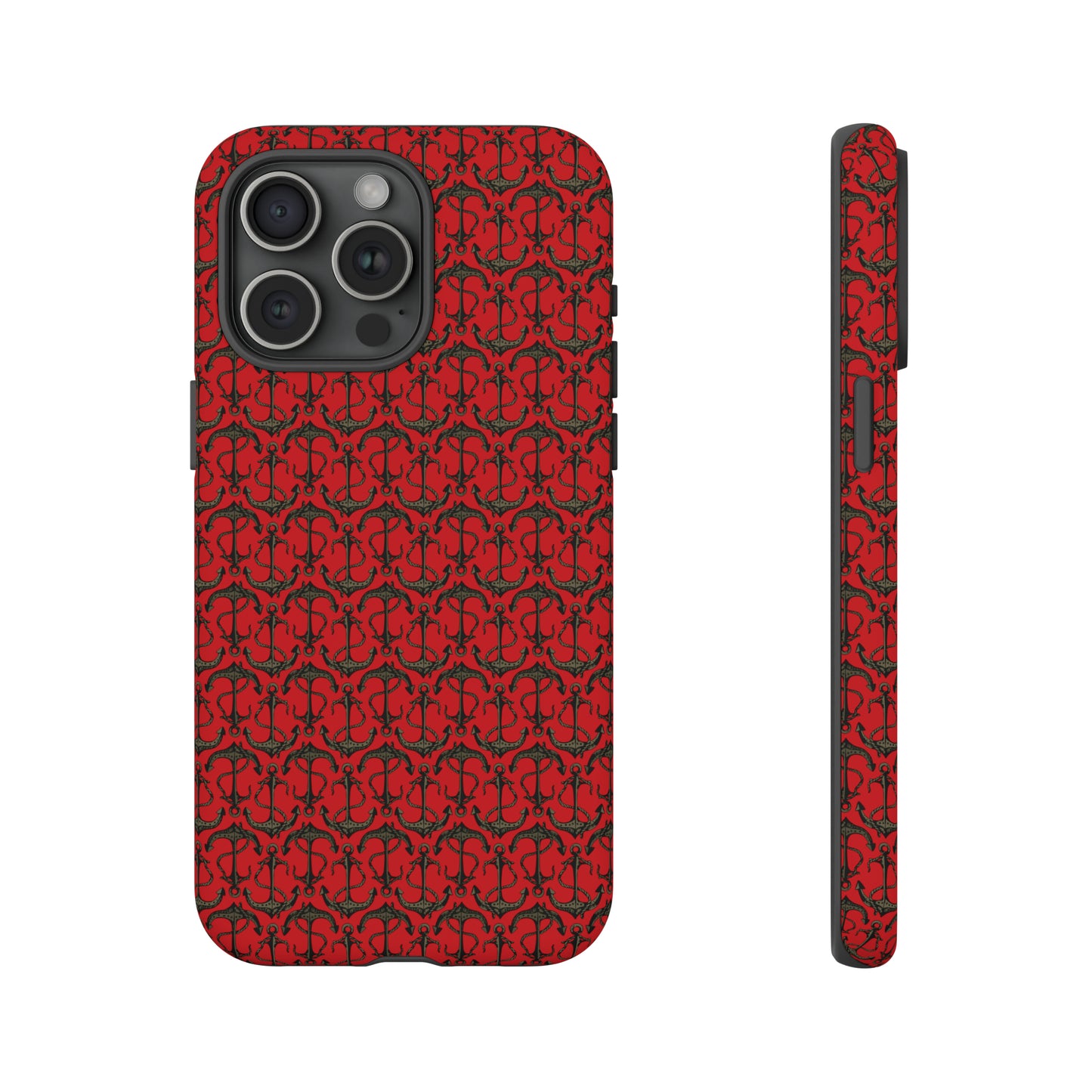 Anchors Away - Black Gray - Scarlet de0000 - Tough Cases