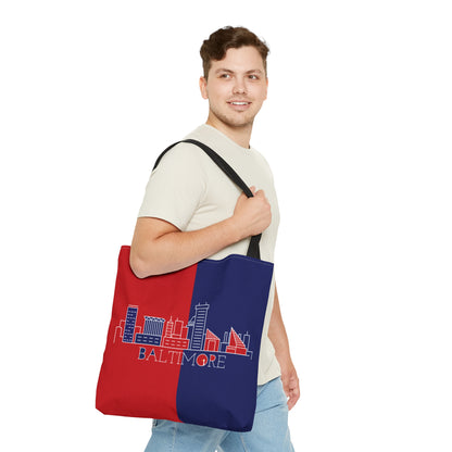 Baltimore - Red White and Blue City series - Logo - Tote Bag