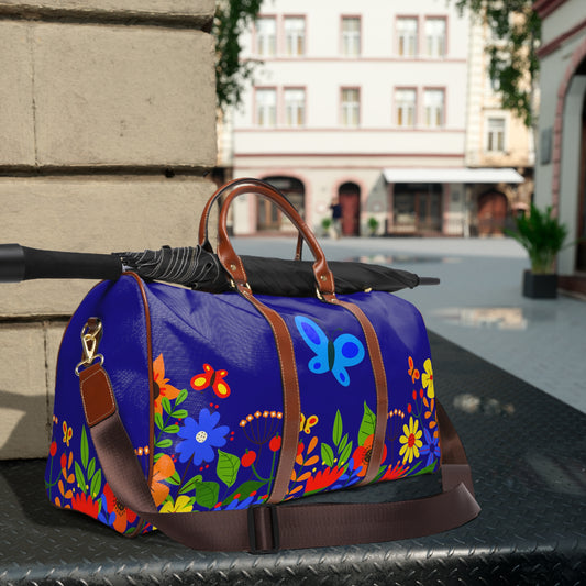 Bright Summer flowers - Ultramarine 160987 - Waterproof Travel Bag