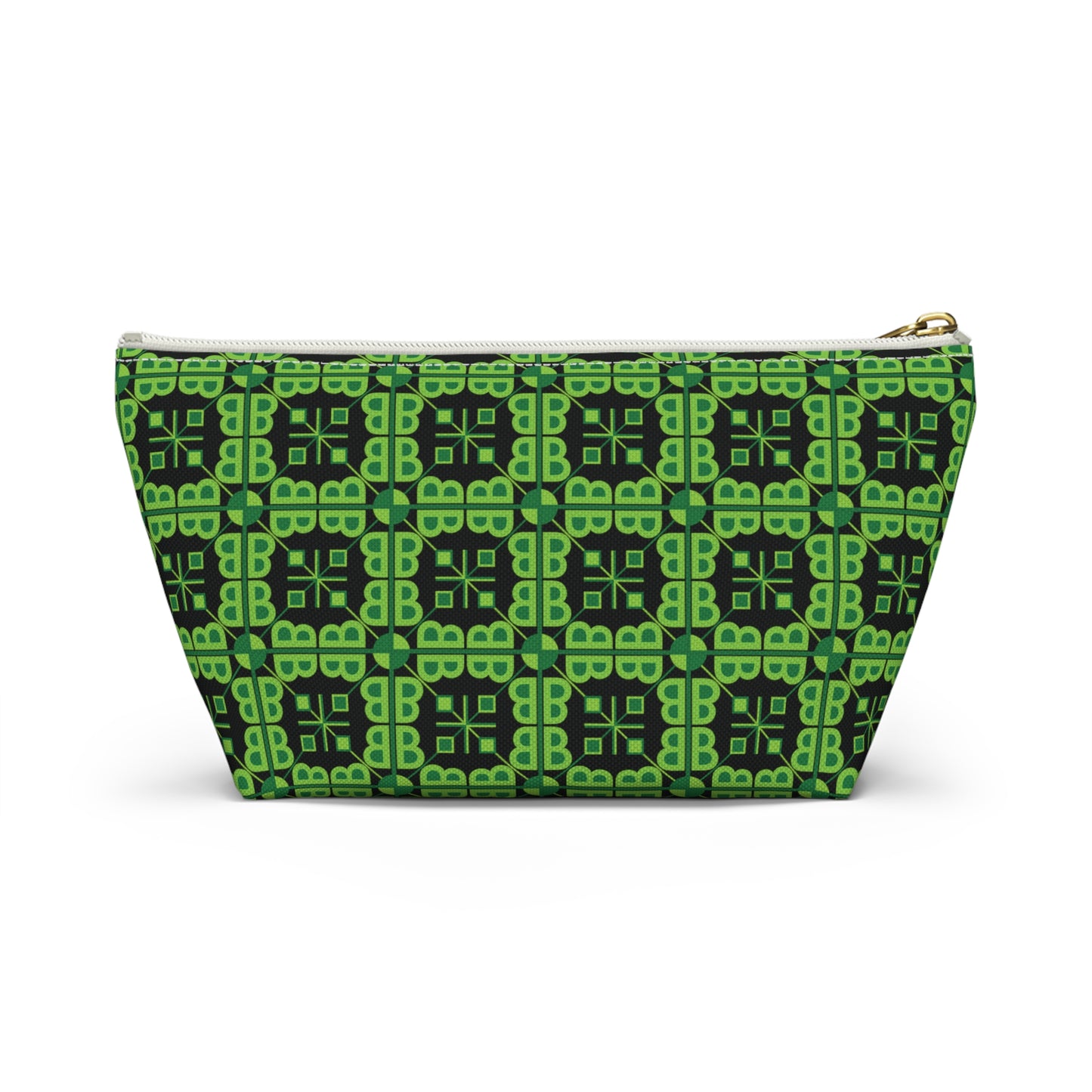 Letter Art - B - Green - Black 000000 - Accessory Pouch w T-bottom