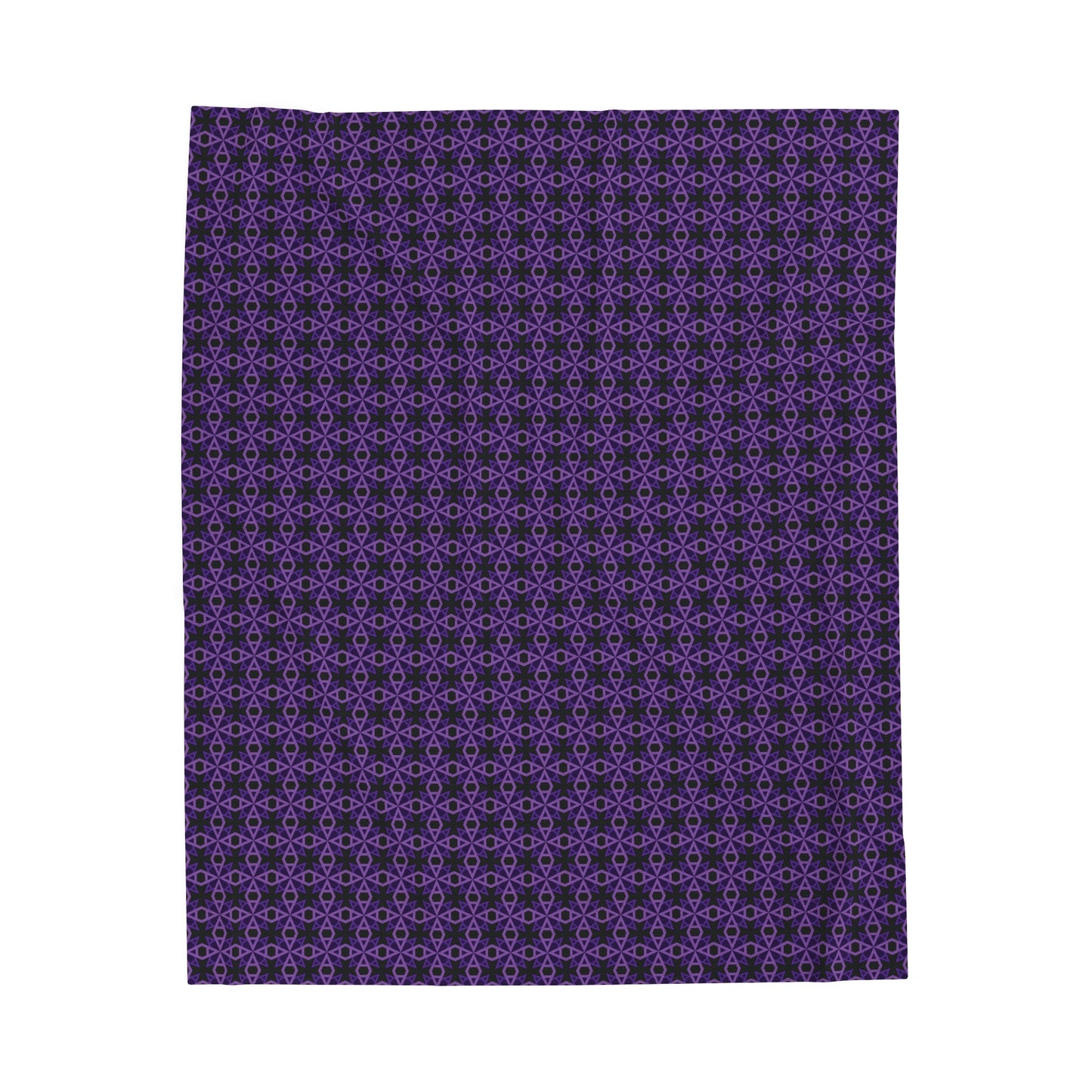 Letter Art - A - Purple - Black 000000 - Velveteen Plush Blanket