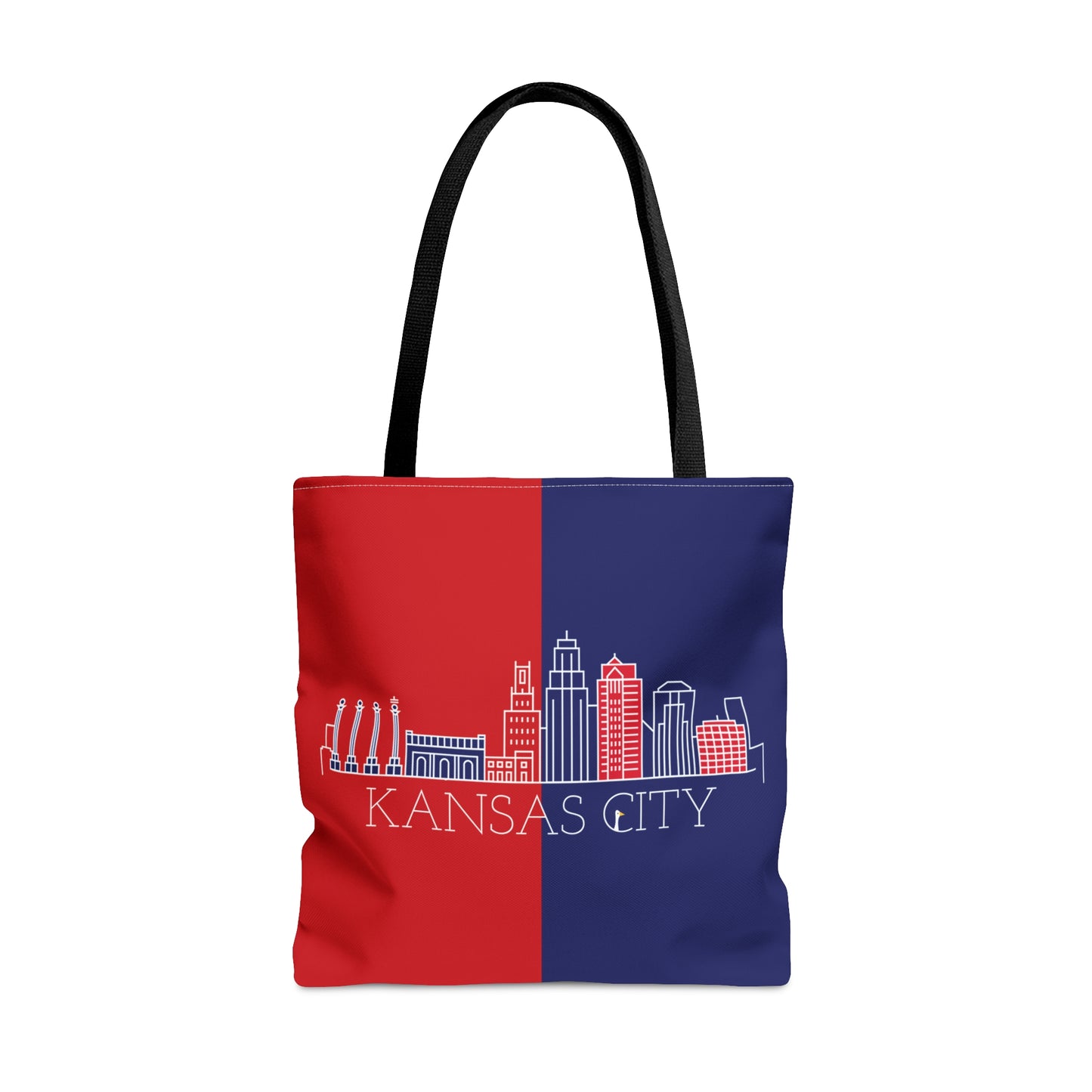 Kansas City - Red White and Blue City series - Logo - Tote Bag