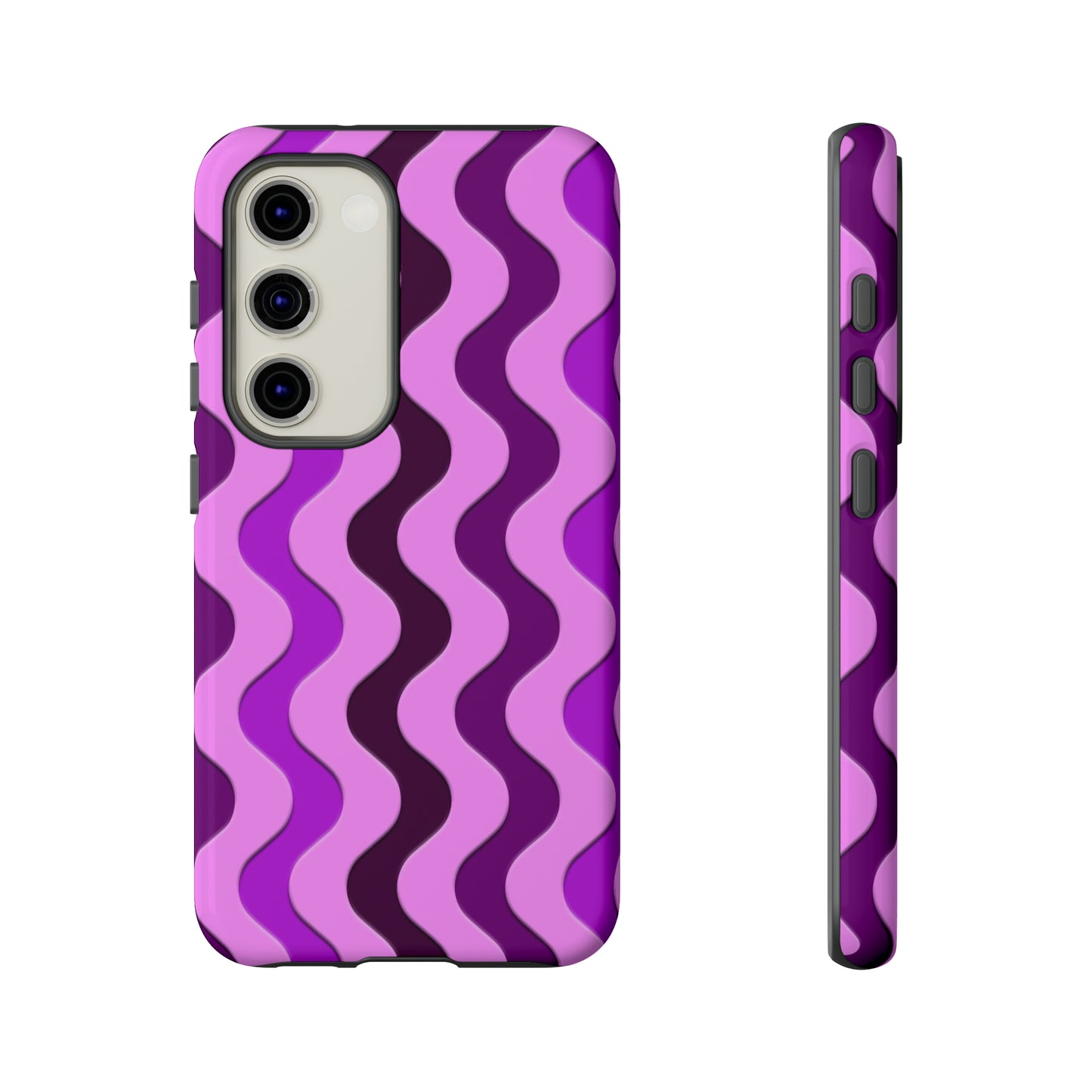 Vertical retro wavy purple and pink - Tough Cases