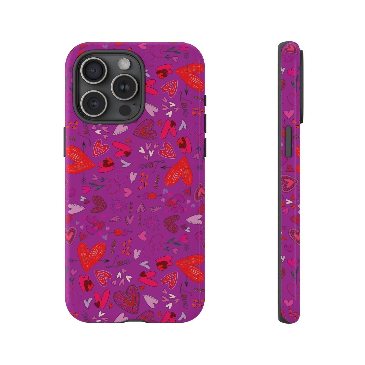 Heart Doodles - Deep Magenta B805AE - Tough Cases