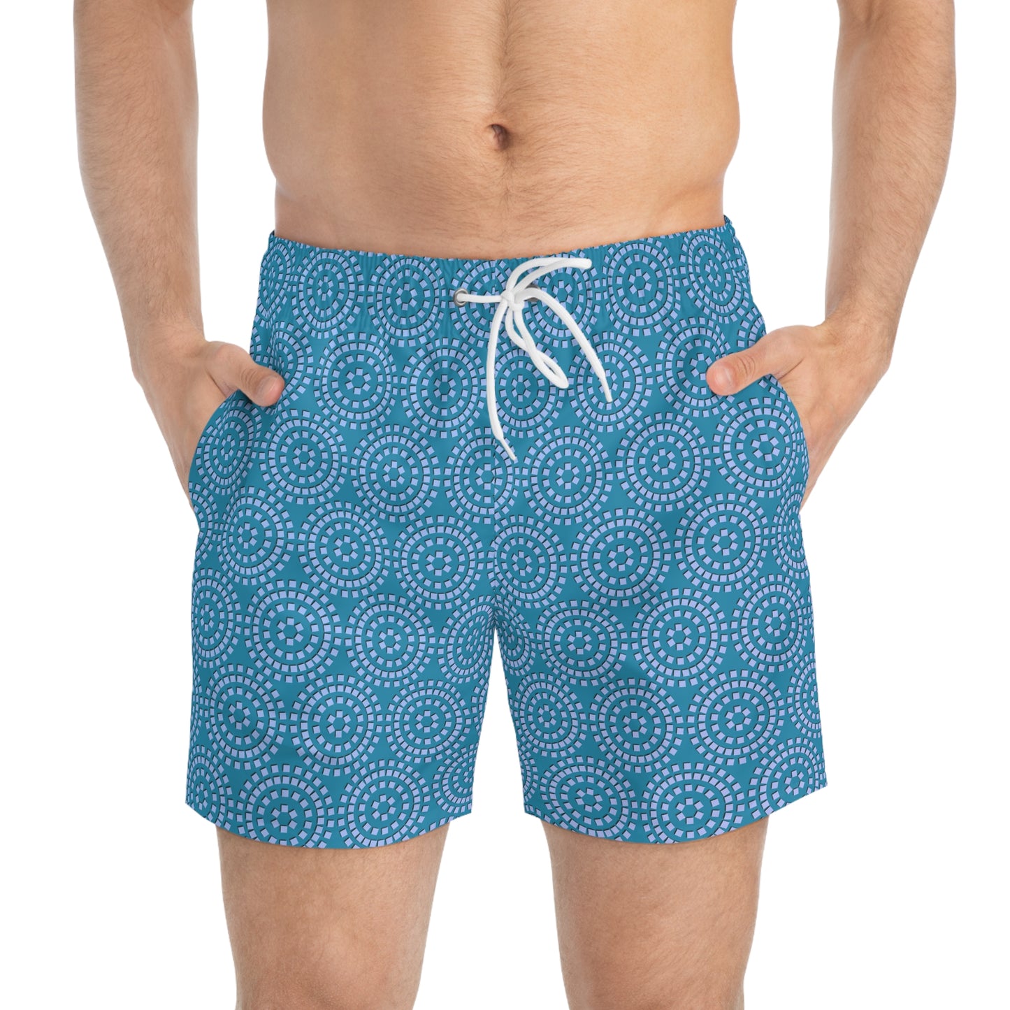 Circles and More Circles - Turquoise - Swim Trunks