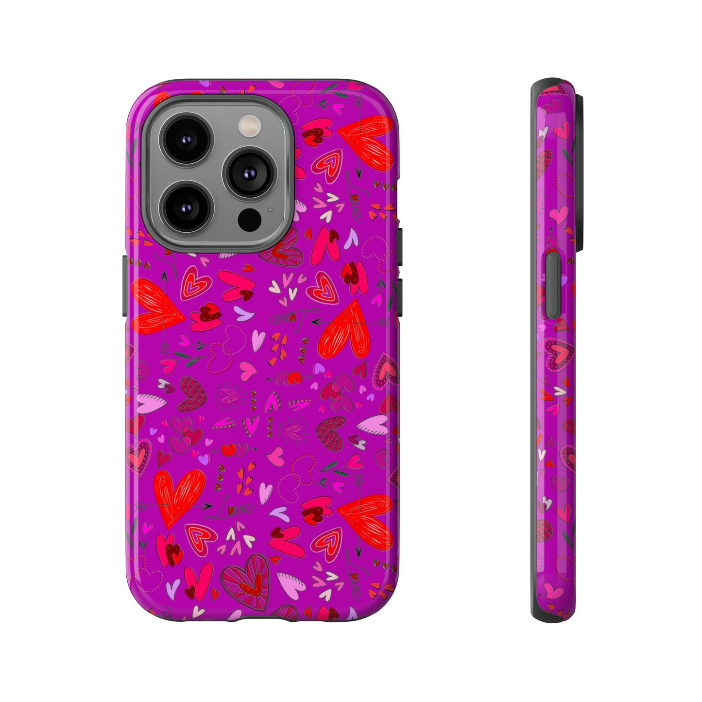 Heart Doodles - Deep Magenta B805AE - Tough Cases