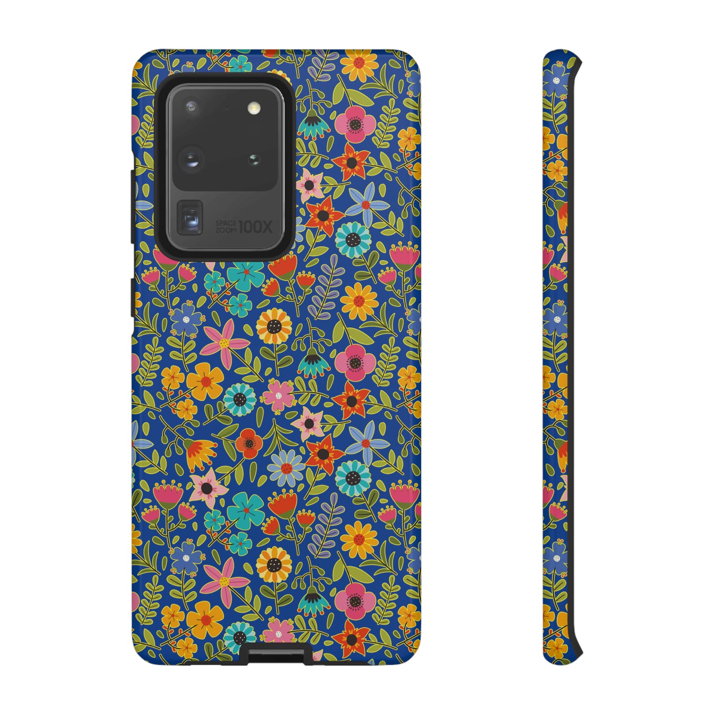 Playful Spring flowers - blue - Tough Cases