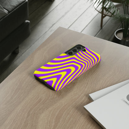 Retro wavy - yellow and purple - Tough Cases