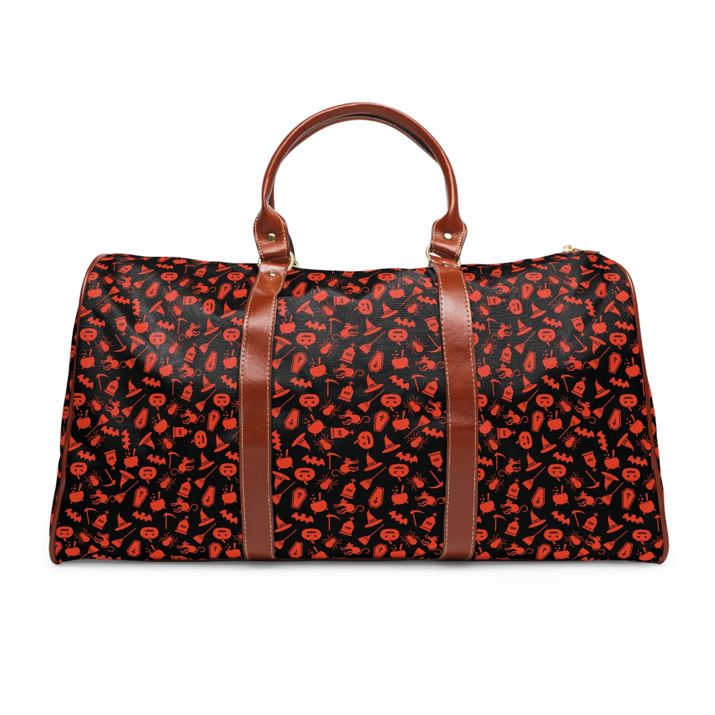 Halloween Scaries - Small - Orange - Black 000000 - Waterproof Travel Bag