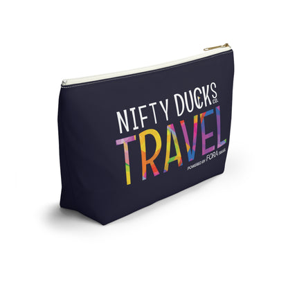 Nifty Ducks Co Travel Logo - Accessory Pouch w T-bottom