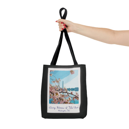 Instant Photo - Tidal Basin Cherry Trees - Black 000000 - Tote Bag