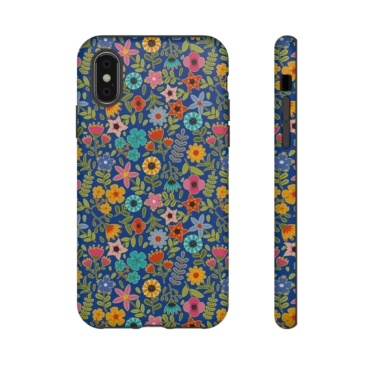 Playful Spring flowers - blue - Tough Cases