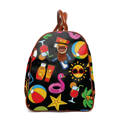 Summer Vibes - Black 000000 - Waterproof Travel Bag