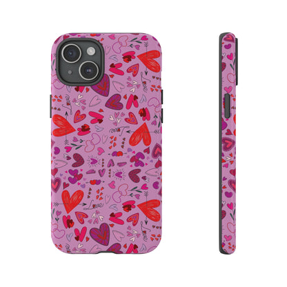 Heart Doodles - Fuschia Pink ff8eff - Tough Cases