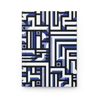 Futuristic Pattern - Blue - Hardcover Journal Matte