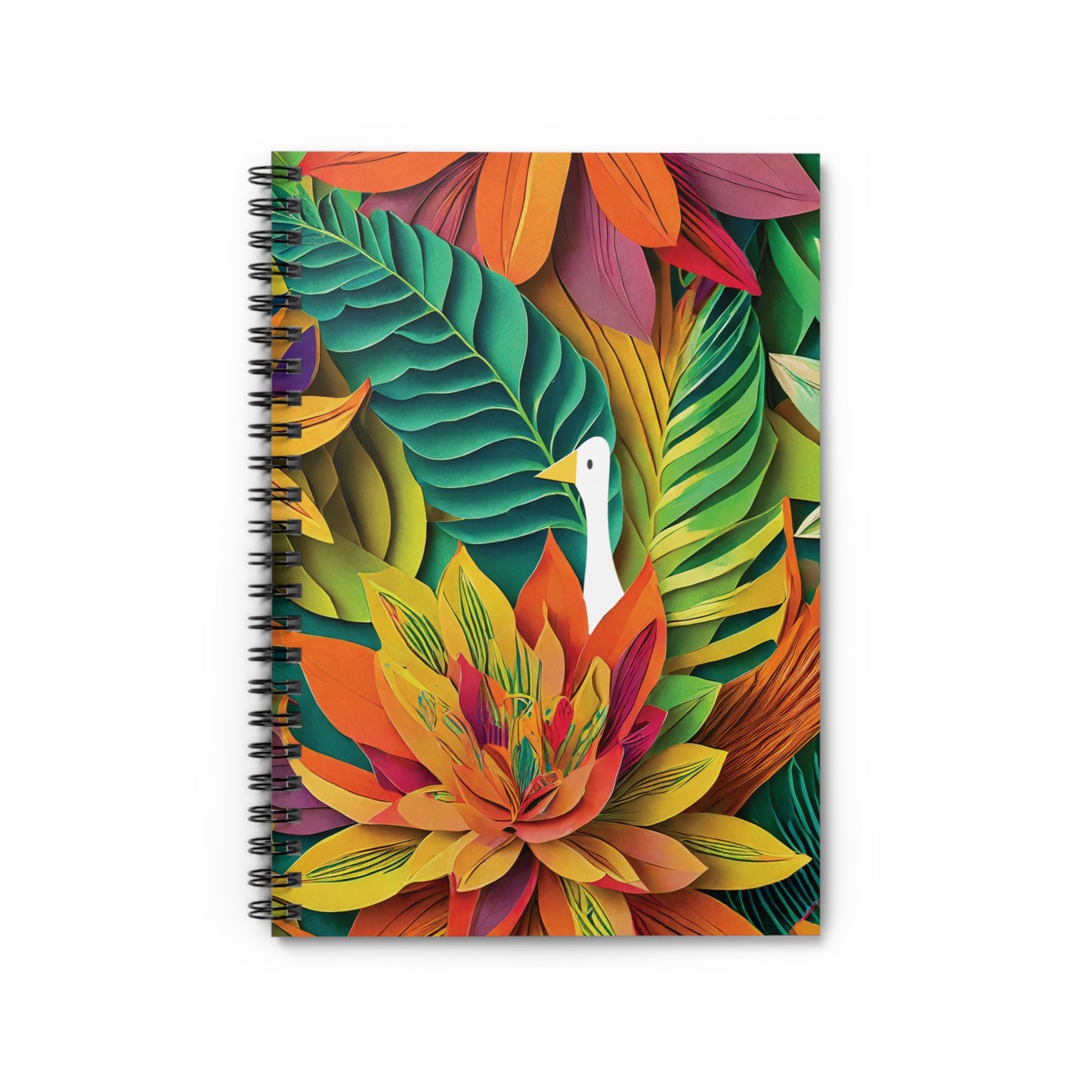 Large Tropical Flowers2 - Duck - Spiral Notebook - Ruled Line