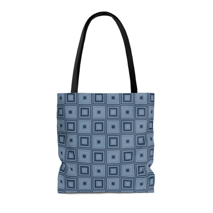 Charcoal - Weldon Blue Squares - Tote Bag