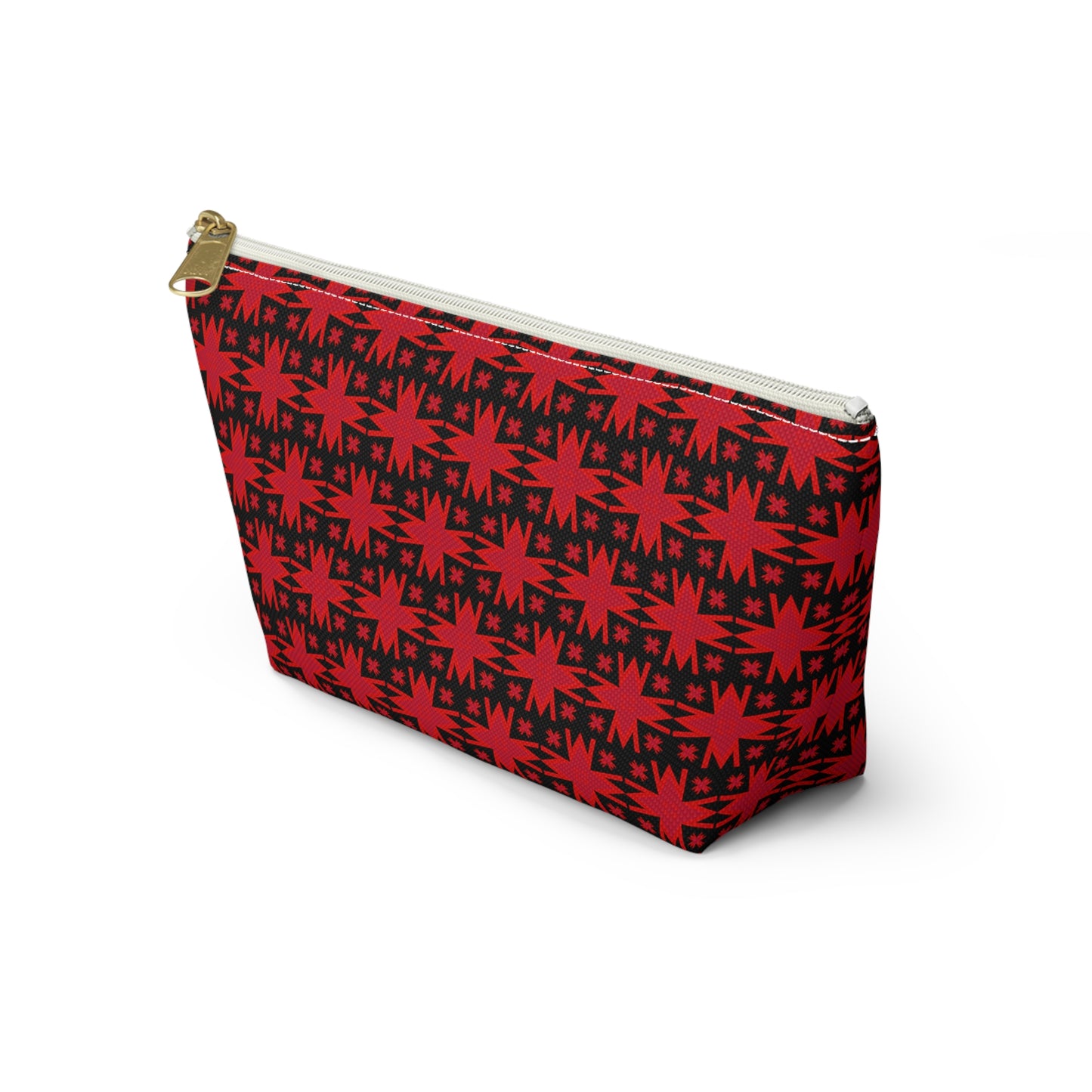 Letter Art - M - Red - Black 000000 - Accessory Pouch w T-bottom