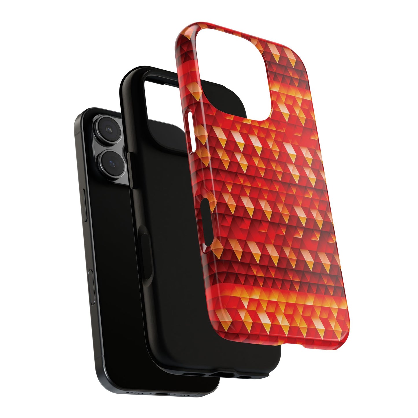 Geometric Flame - Red Triangles - Boston University Red d00000 - Tough Cases