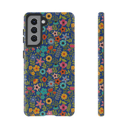 Playful Spring flowers - blue - Tough Cases