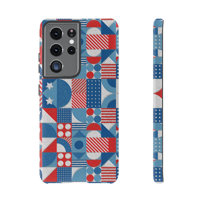 Red White and Blue Bold Pattern - BIG - Oil Paint Texture - Tough Cases