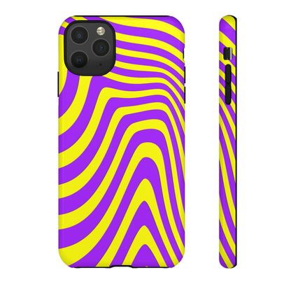 Retro wavy - yellow and purple - Tough Cases