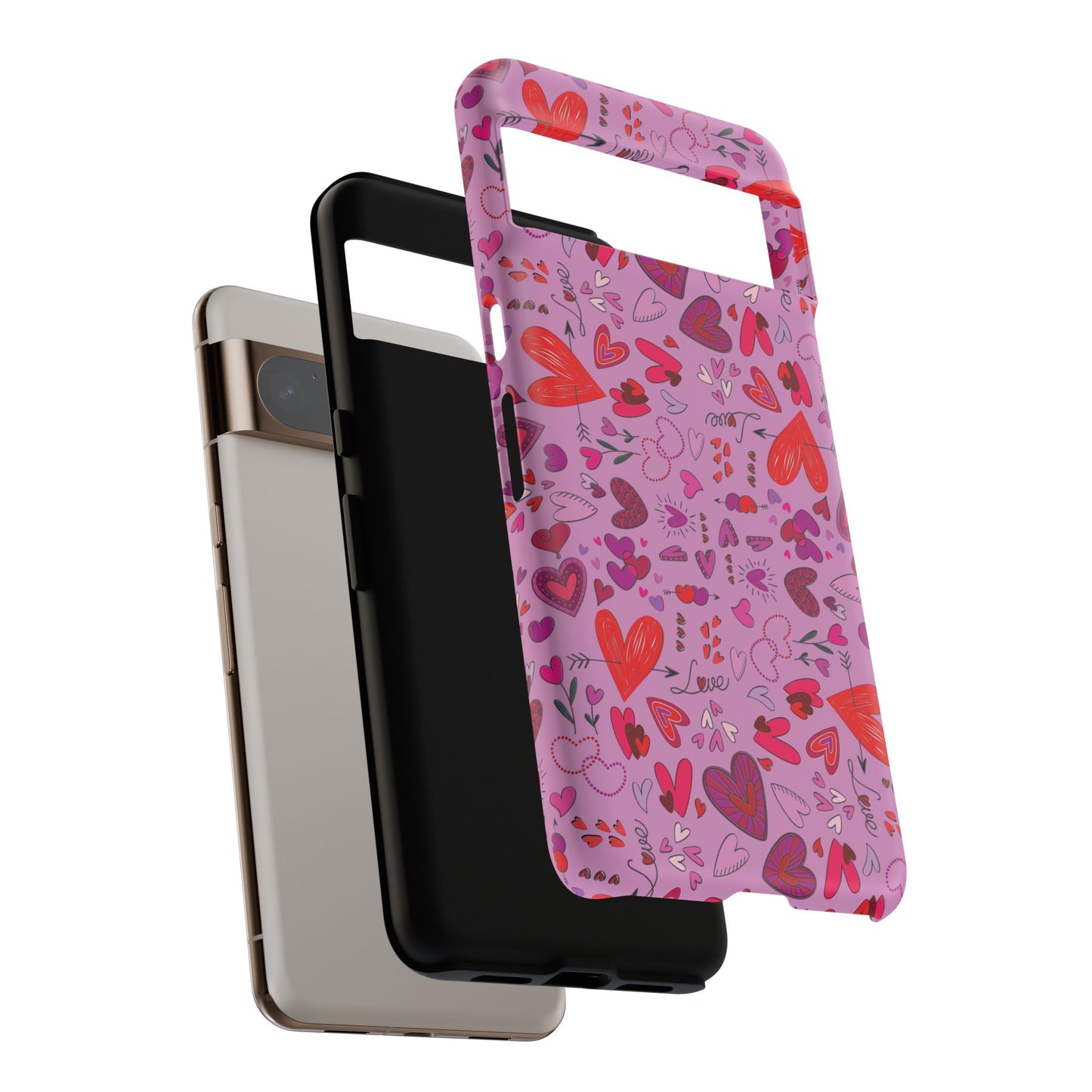 Heart Doodles - Fuschia Pink ff8eff - Tough Cases